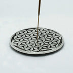 Polished Aluminium Flower of Life Incense Holder