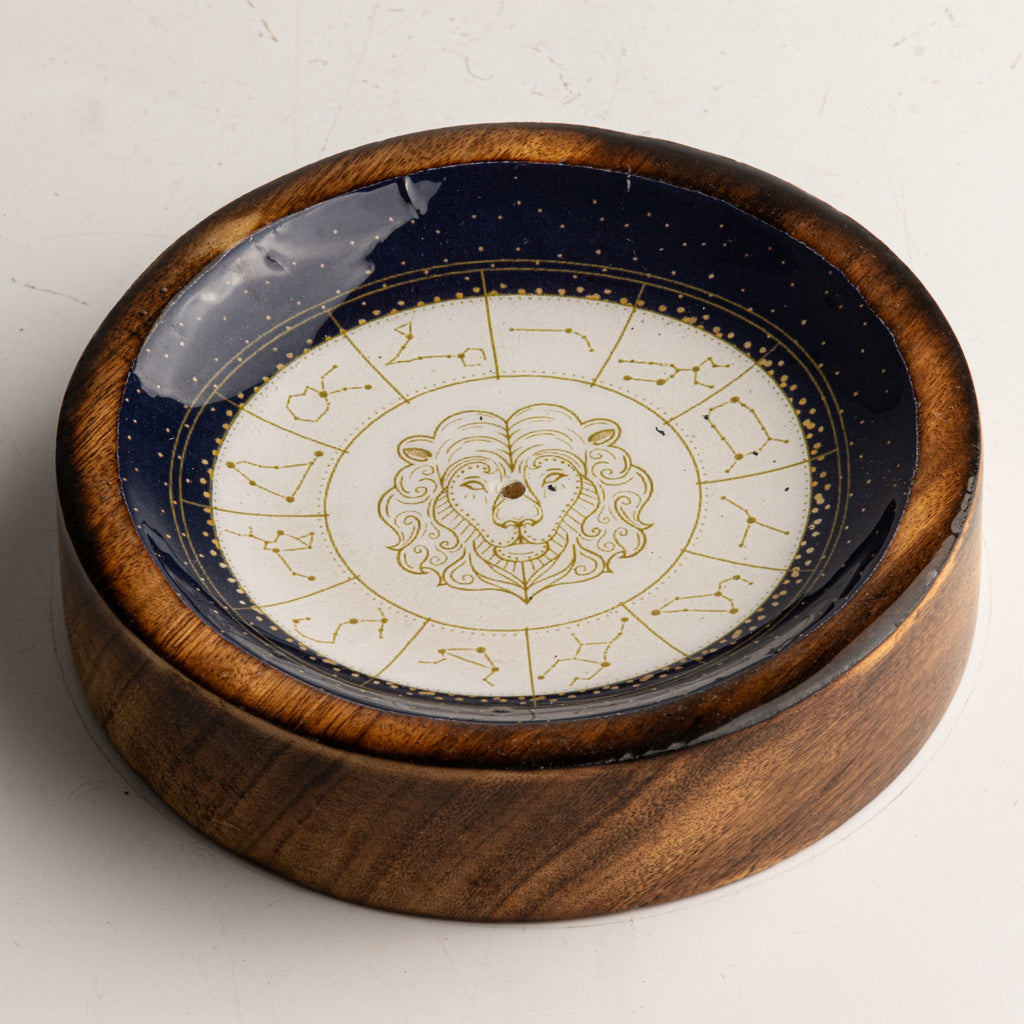 Leo Mango Wood Mini Bowl & Incense Stick Holder