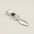 Goddess Amethyst Pendant | Silver Plated | 45cm Cord