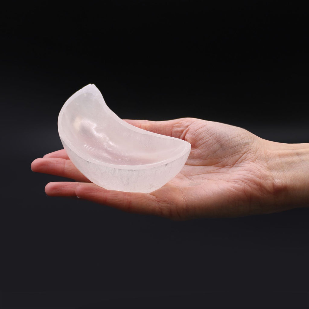 Selenite Moon Bowl 10cm | Crescent Crystal Bowl
