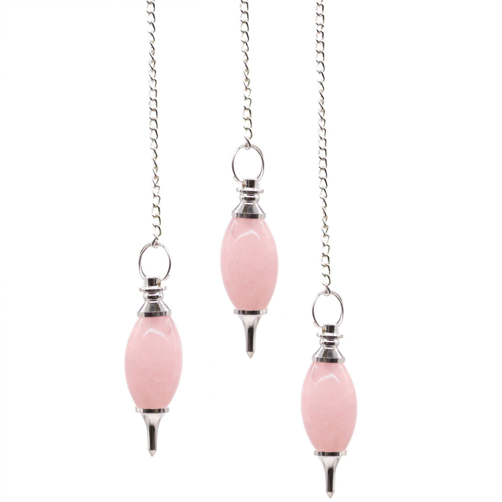 Rose Quartz Lingam Shaped Gemstone Pendulum