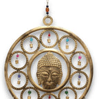 Buddha Face Wind Chime with 15 Brass Bells – Large
