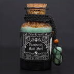 Ancient Witch Prosperity Bath Spell Potion & Aventurine Crystal Amulet