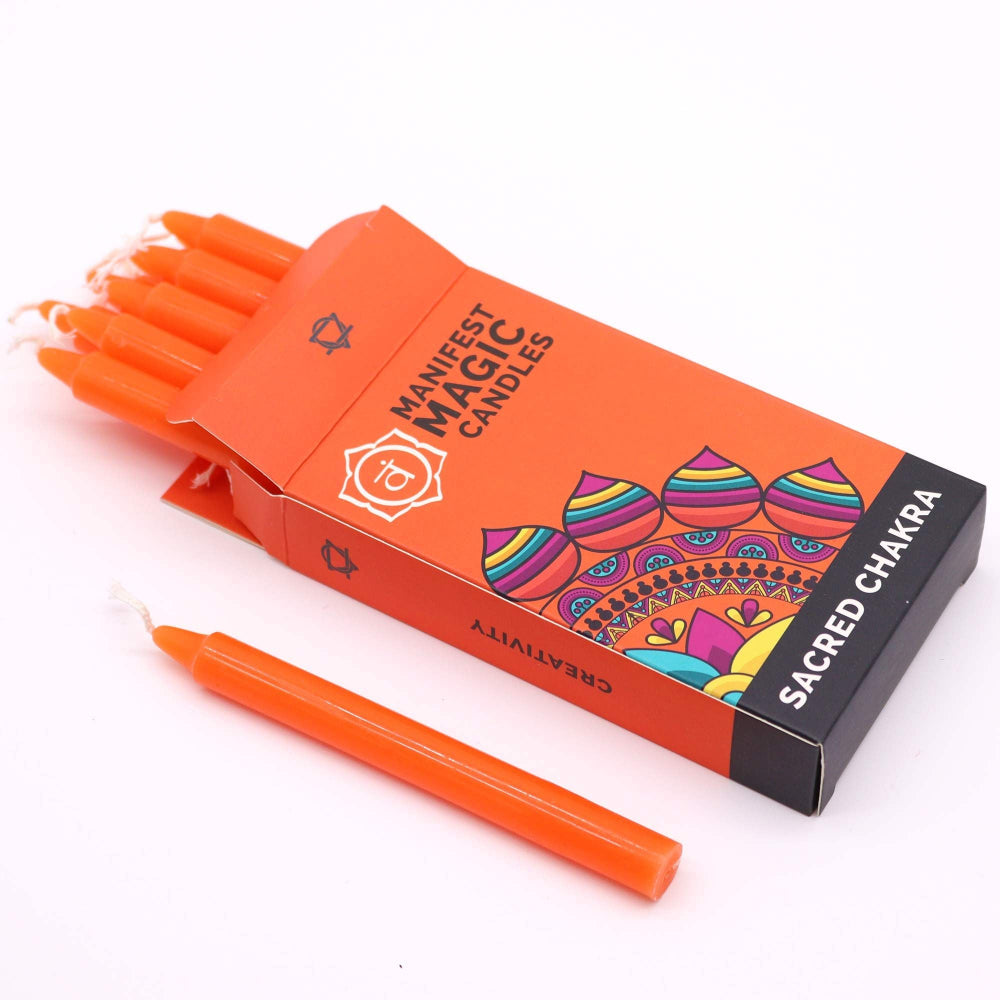 Orange Sacred Chakra Manifest Magic Candles (pack of 12)