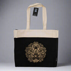 Freedom Hamsa Oversized Tote Bag Chocolate Stonewash