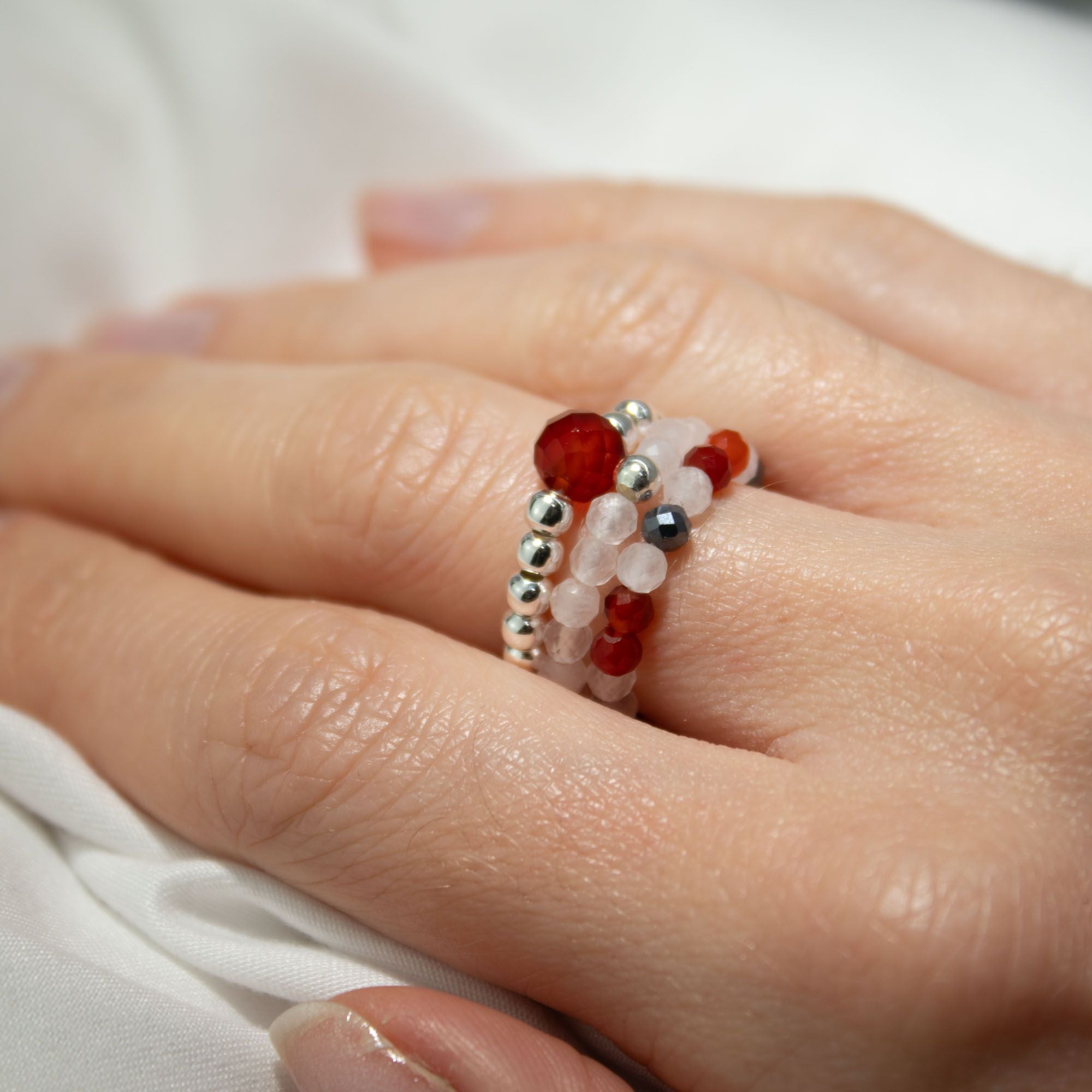 The Love & Flame Ring Set — Nymph Gemstone Collection