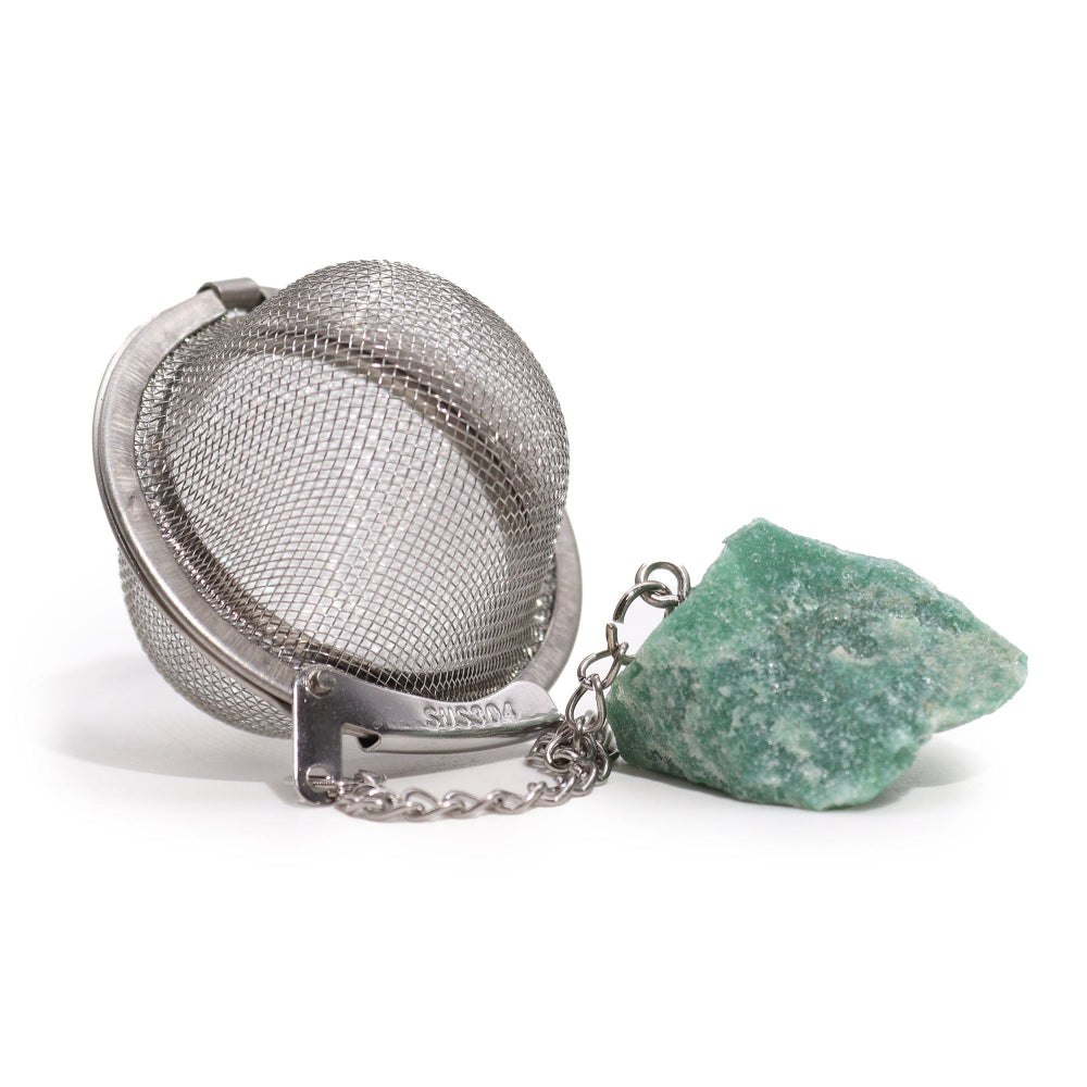 Green Aventurine Raw Crystal Gemstone Tea Strainer