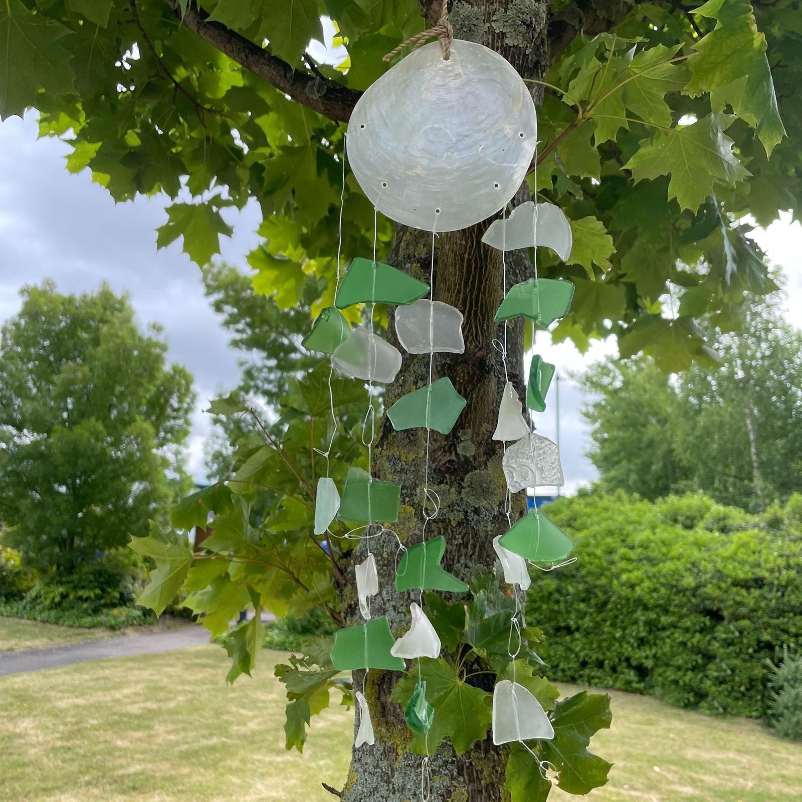 Green & White Glass Copis & Glass Drop