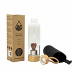Red Jasper Crystal Infused Glass Water Bottle | Angel | Invigorating Energy