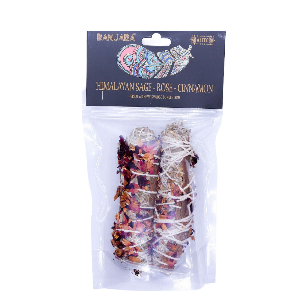 Banjara Himalayan Sage, Rose, Cinnamon Smudge