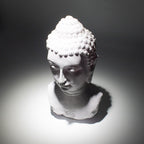 Buddha Bust Lamp | Lavender Crackle | Oval Stand