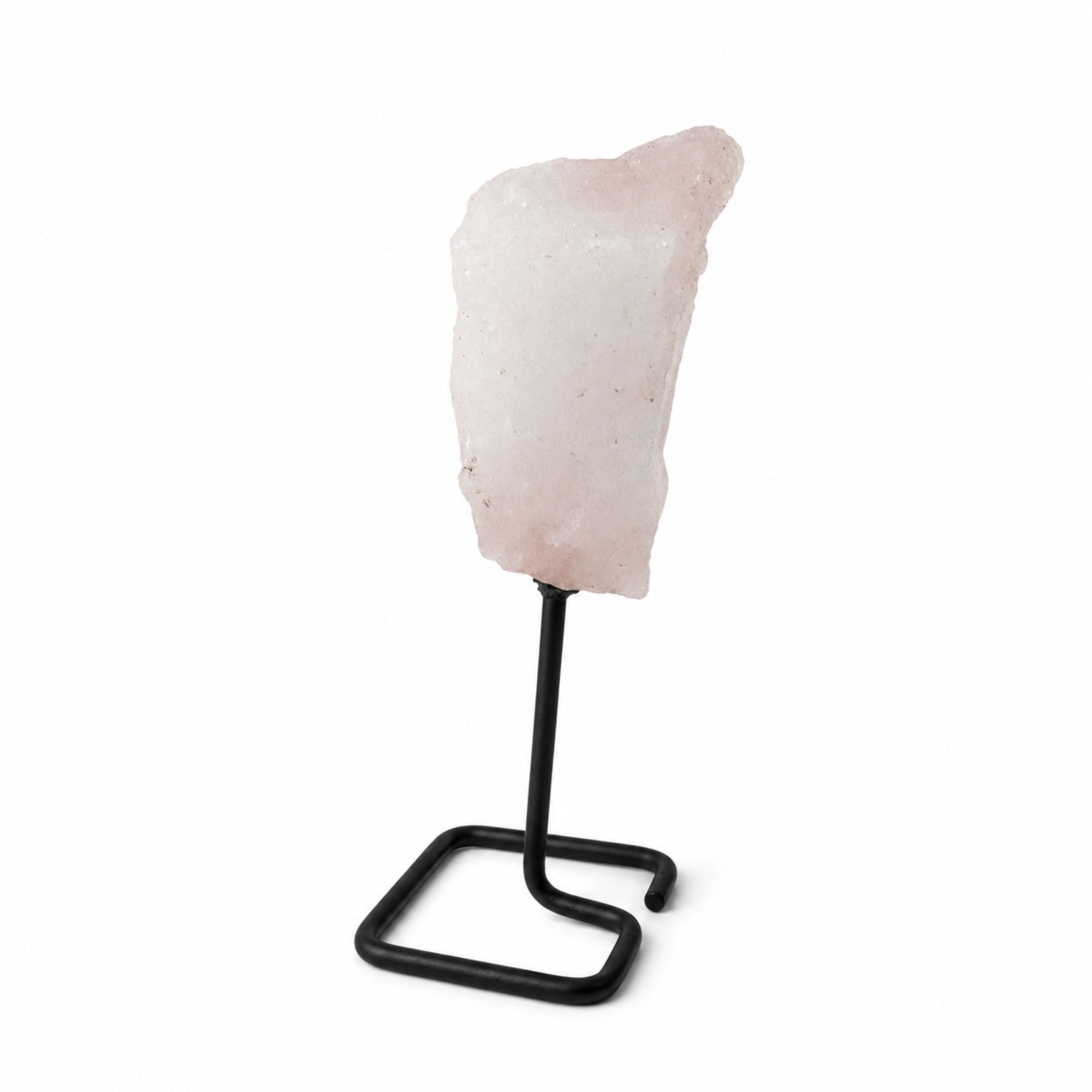 Mineral Specimen on Metal Stand - Rose Quartz