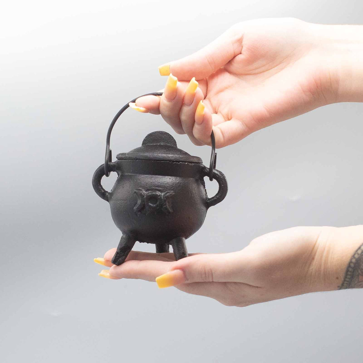 Cast Iron Cauldron with Triple Moon