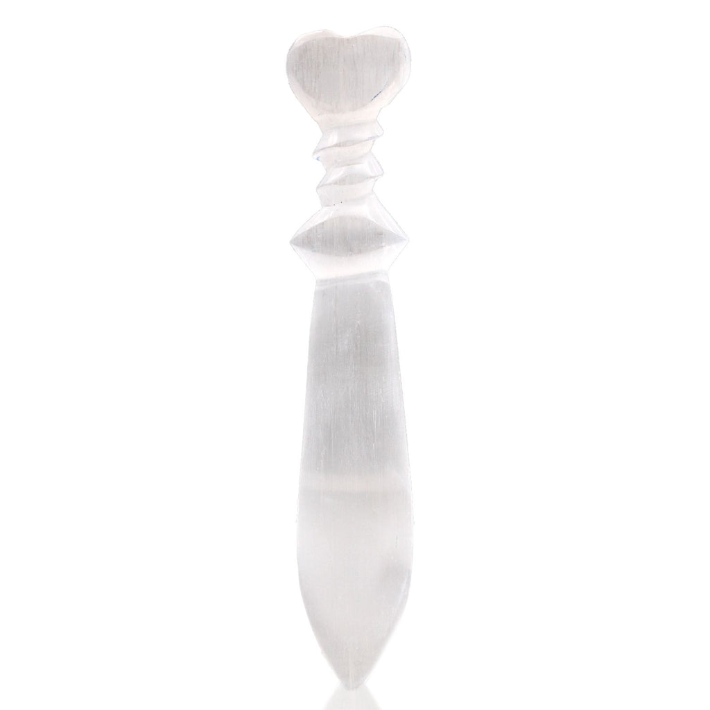 Selenite Spiral Ritual Knife | 25cm