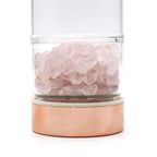 Rose Quartz Crystal Glass Tea Infuser Bottle | Rose Gold | 500ml