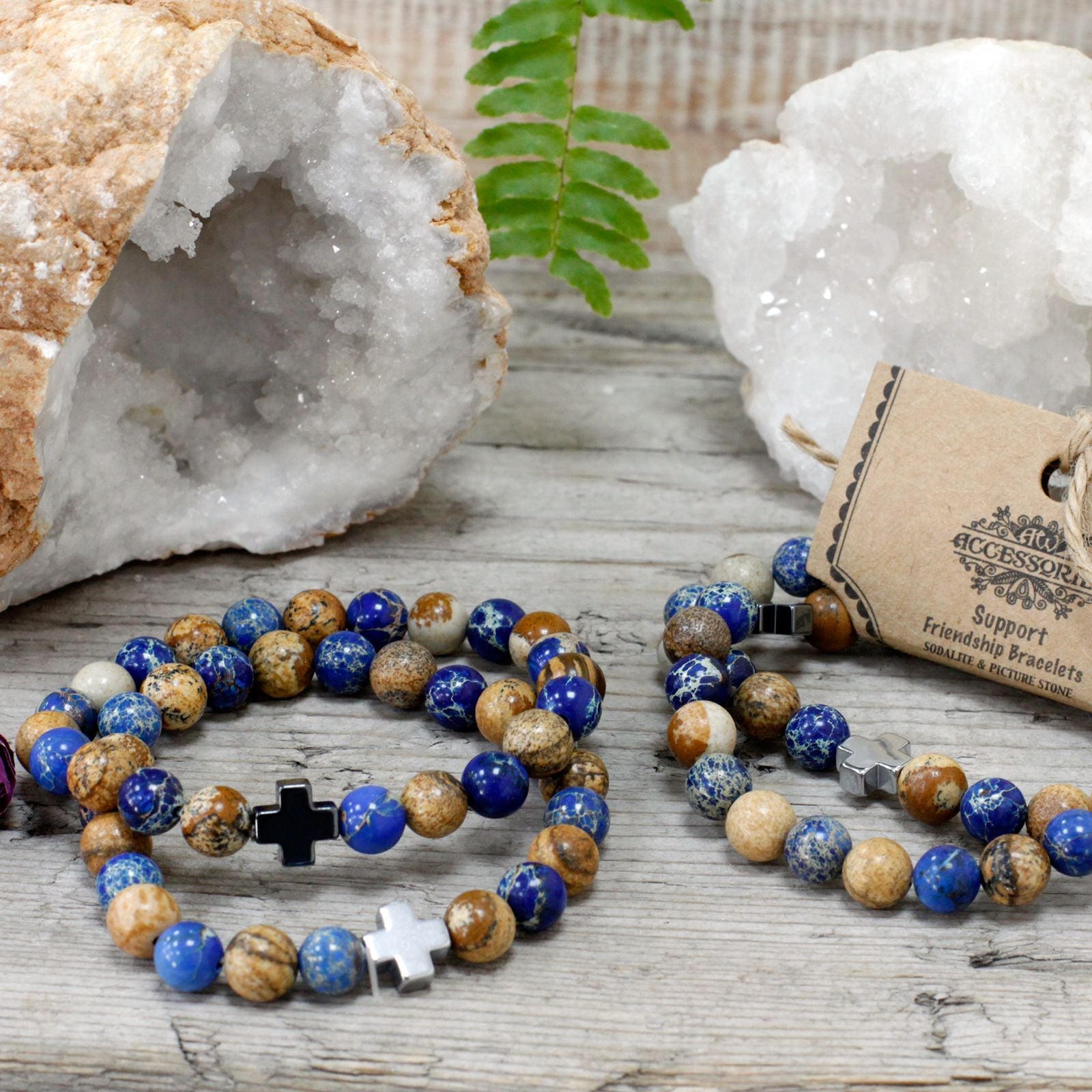 Friendship Bracelet Set | Support | Sodalite & Picture Stone | Set of 2