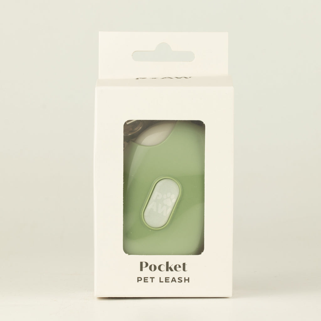 Pocket Pod Retractable Dog Lead with Wrist Strap - Green - 1.5m