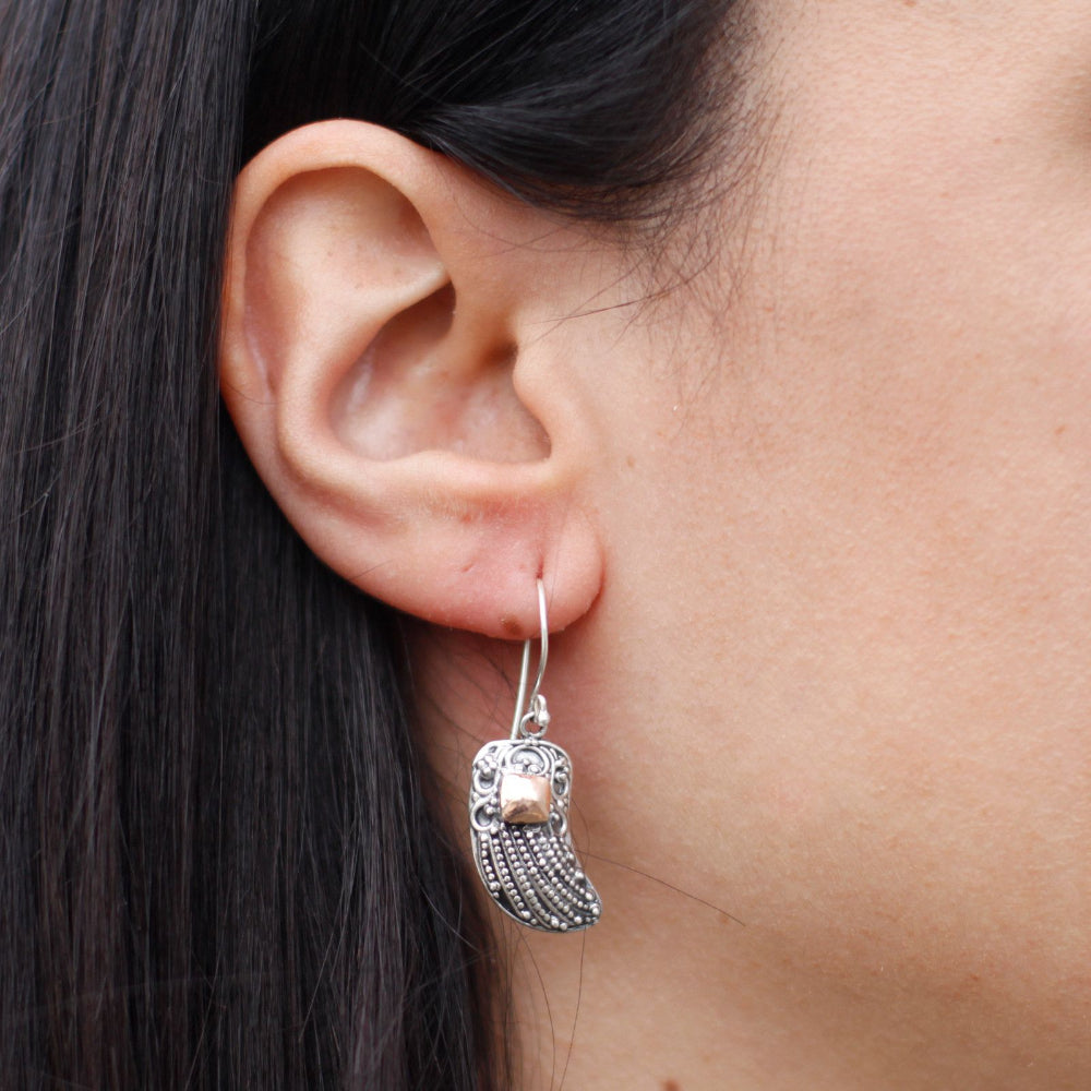 Angel Wings Silver & Gold Earrings