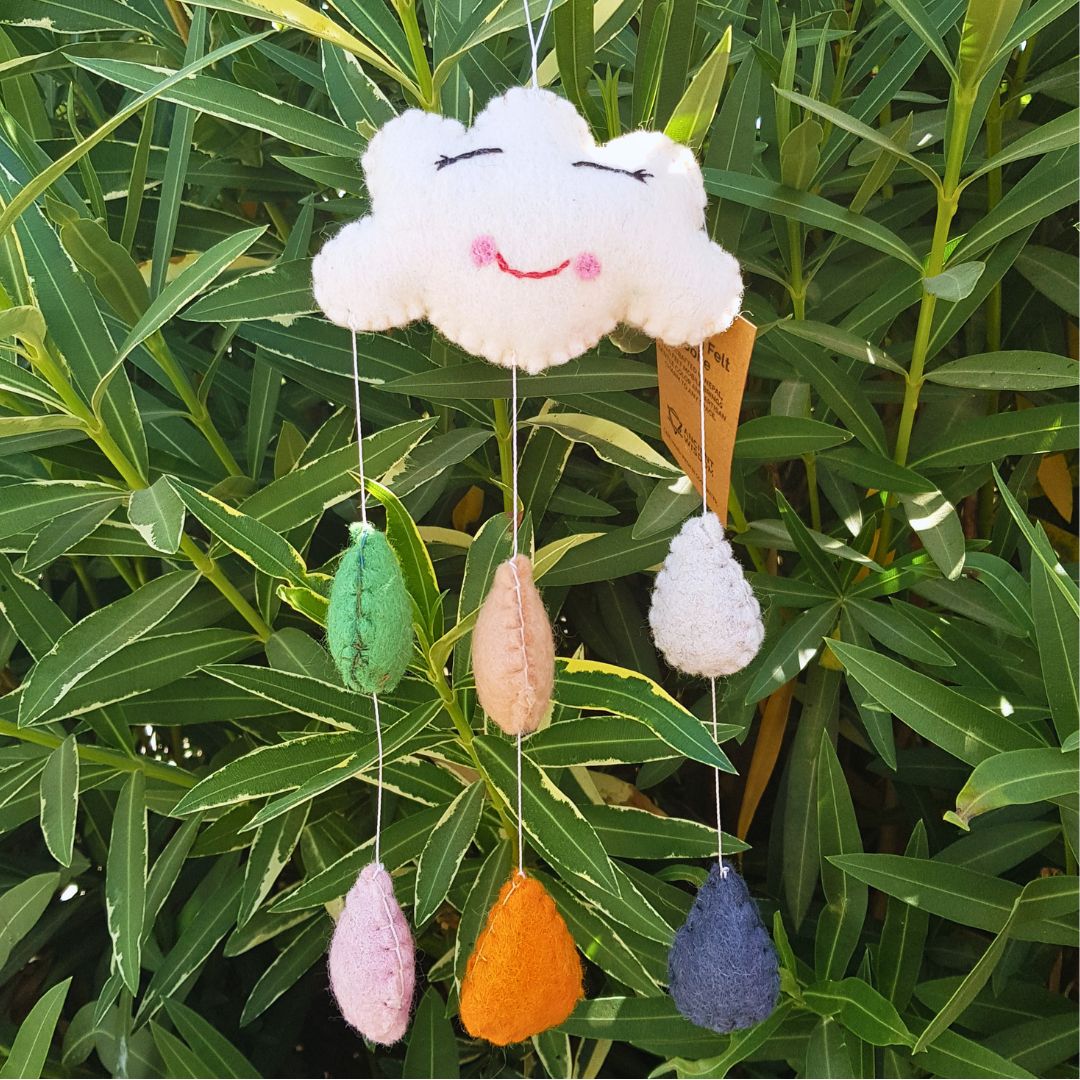 Mini Happy Clouds Handmade Felt Mobile