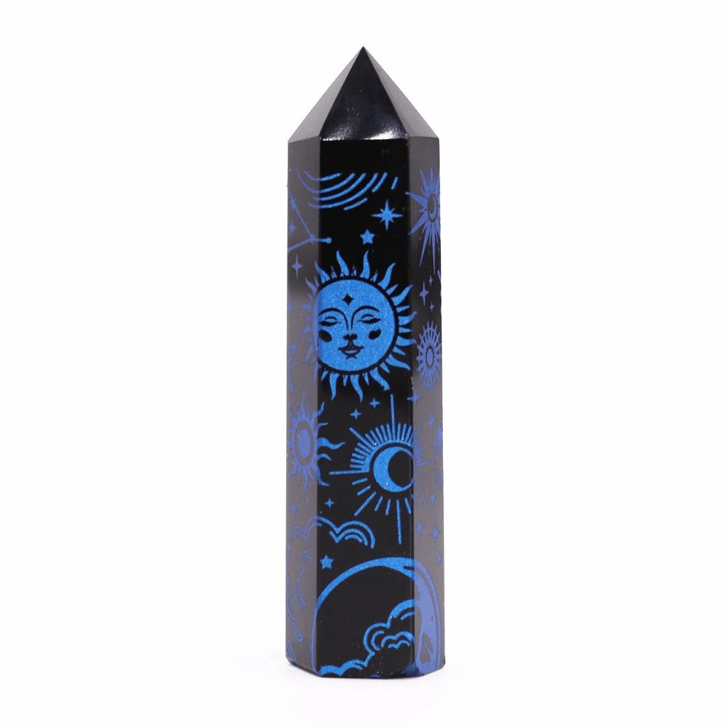 Mystic Story Midnight Blue Black Obsidian Point