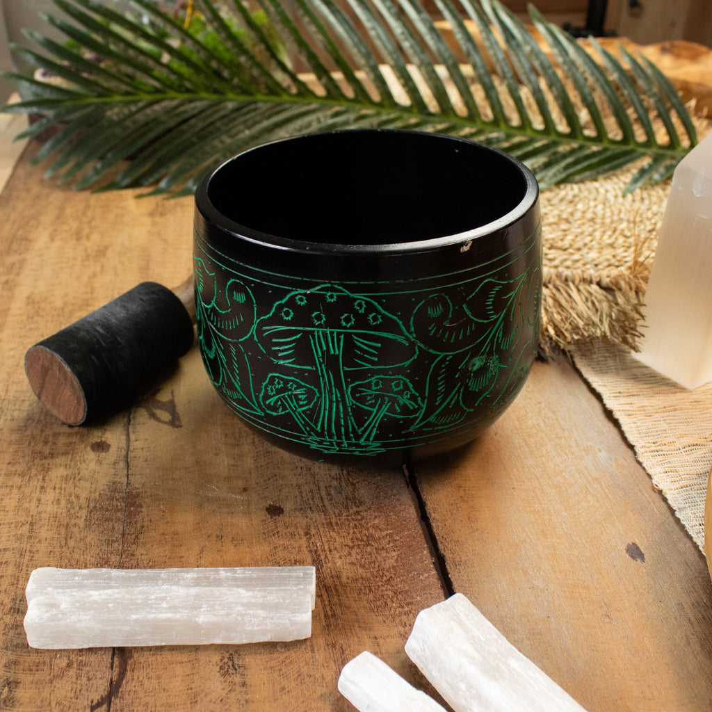 The Mushroom Cauldron Singing Bowl — Green