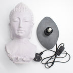 Buddha Bust Lamp | Lavender Crackle | Oval Stand