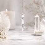 Clear Quartz Pendulum | Faceted Crystal Dowser with Silver-Tone Detail