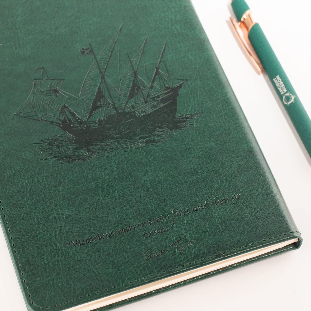 A5 Green Intention Notebook with LCD Wipe Screen - 80 Leaves