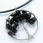 Black Agate Tree of Life Pendant