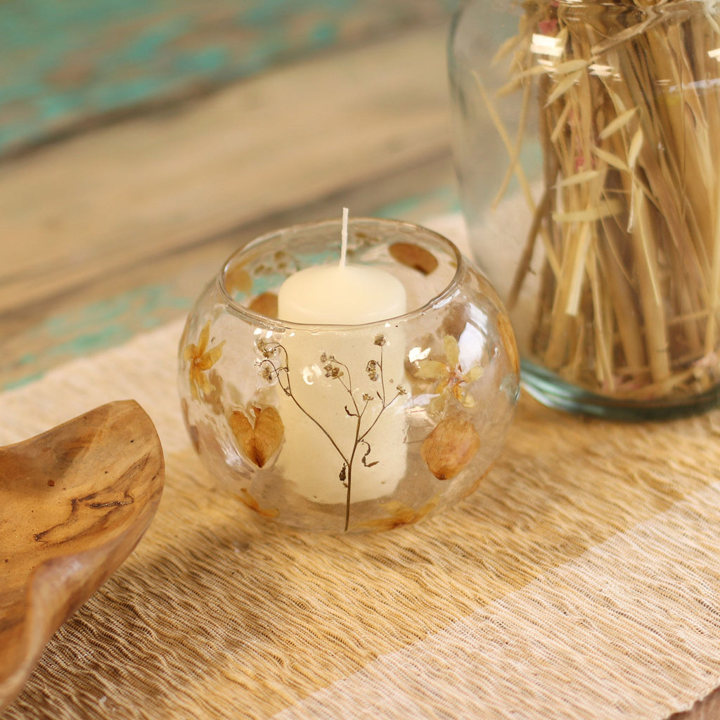 The Botanist's Lantern — Pressed Botanical Tealight Holder