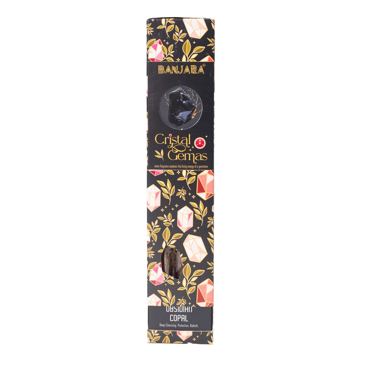 Obsidian Copal Cristal Gemas Incense Sticks - Banjara