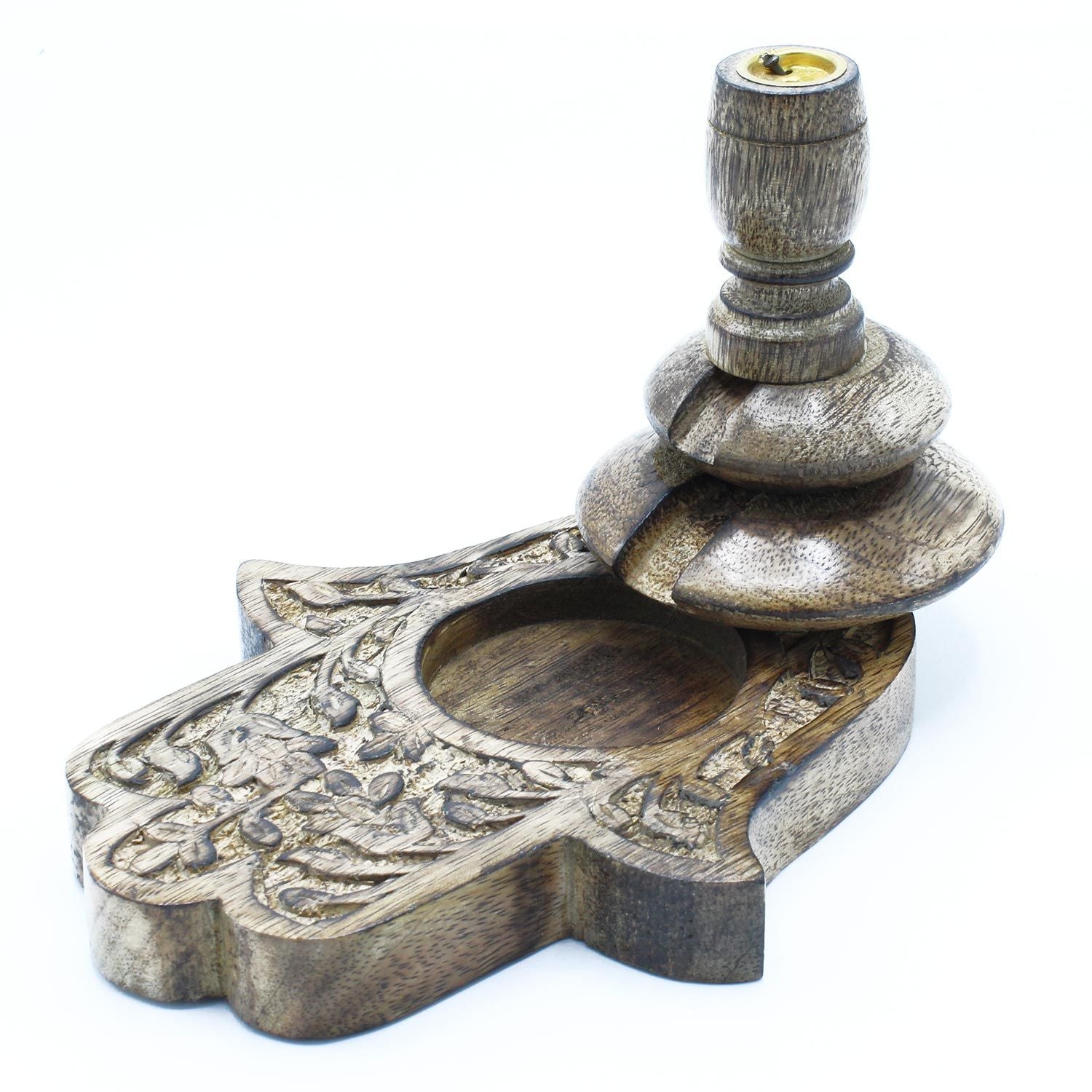 Hamsa Mango Wood Backflow Burner Medium
