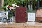 Large Flower of Life Leather Journal & Wedding Guest Book