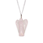 Rose Quartz Gemstone Guardian Angel Pendant