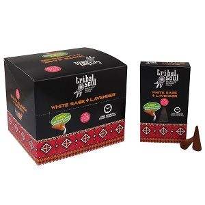 White Sage + Lavender Tribal Soul Backflow Incense Cones