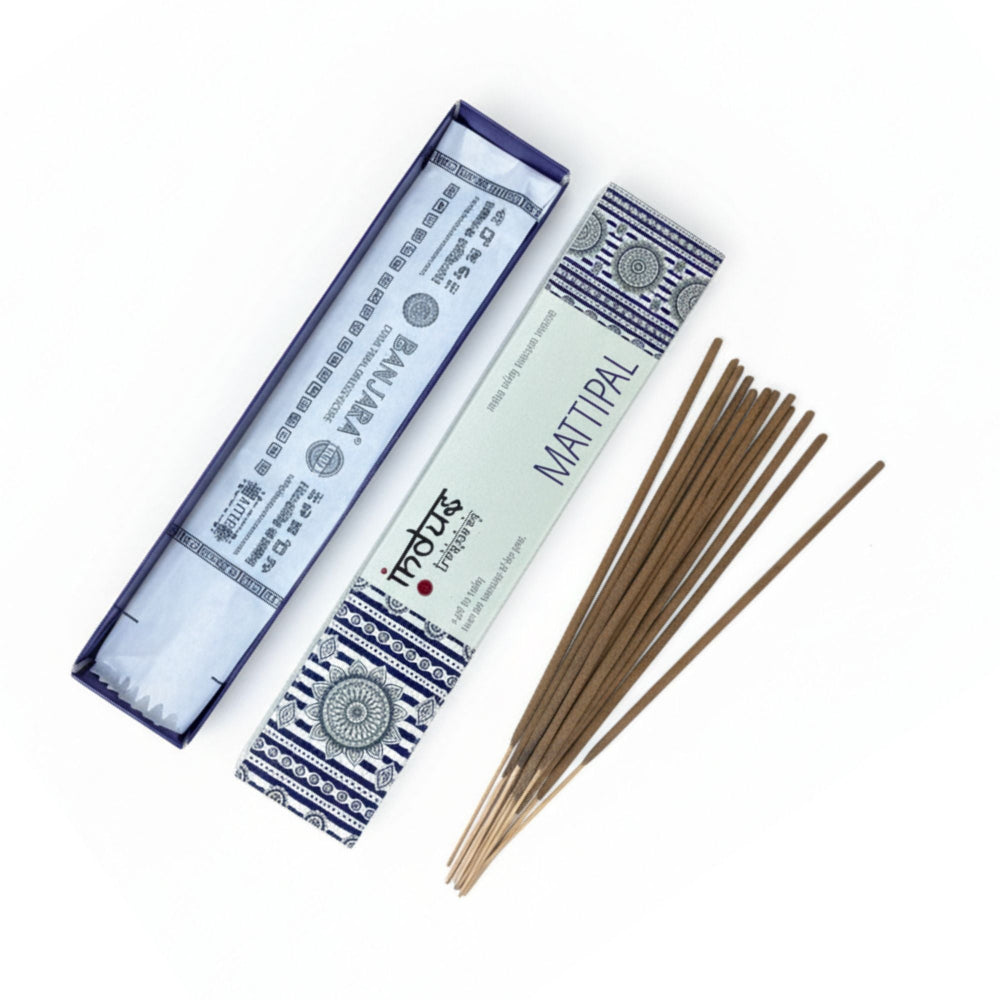 Incense sticks with their packaging on a white background