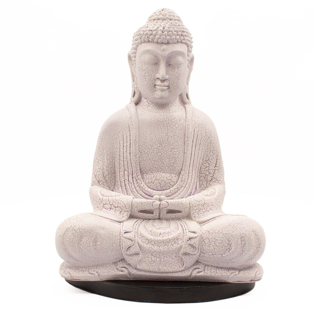 Meditation Buddha Lamp | Lavender Crackle | Oval Stand