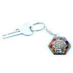 Octagon Flower of Life Orgonite Power Keyring