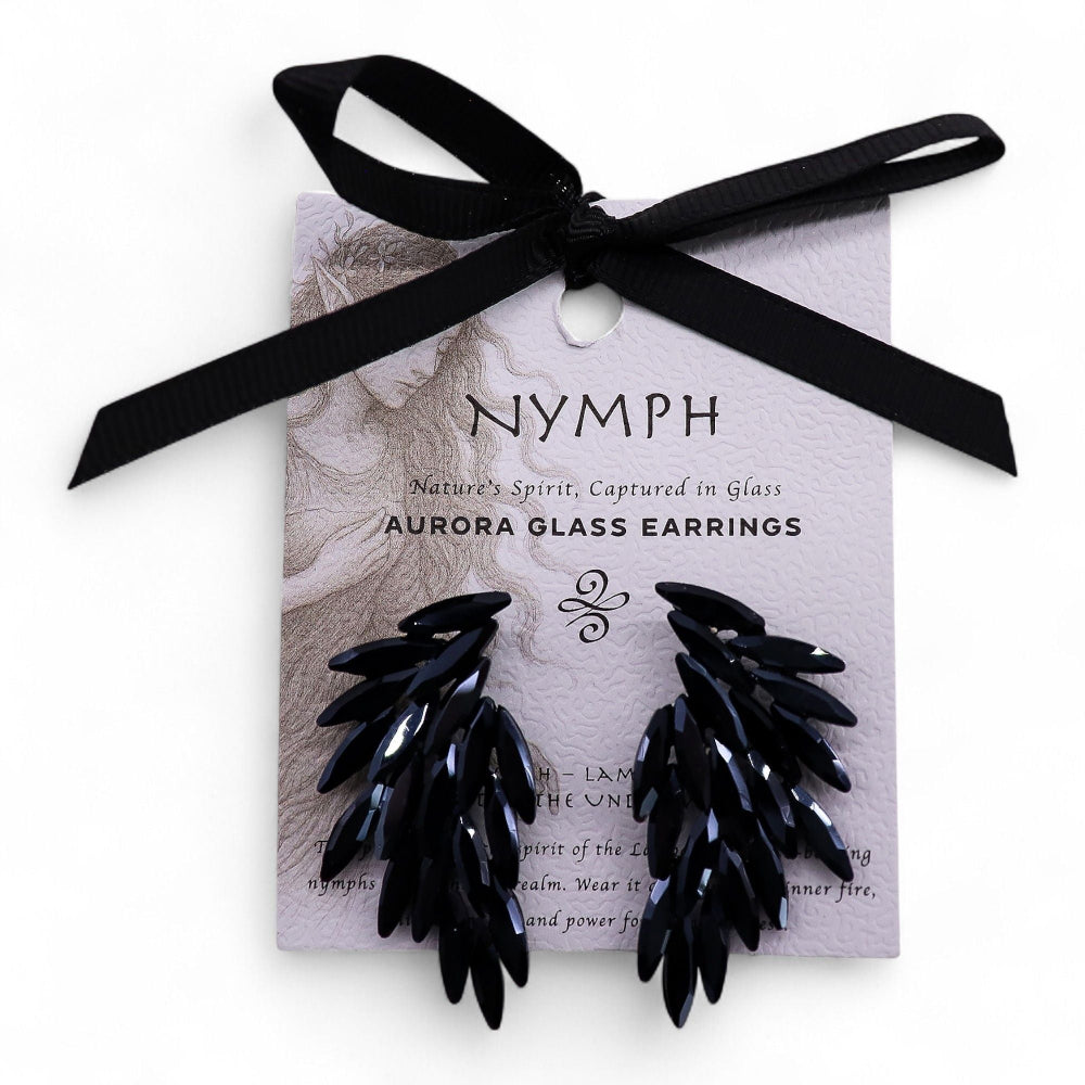 The Jet Nymph — Angel Wing Earrings