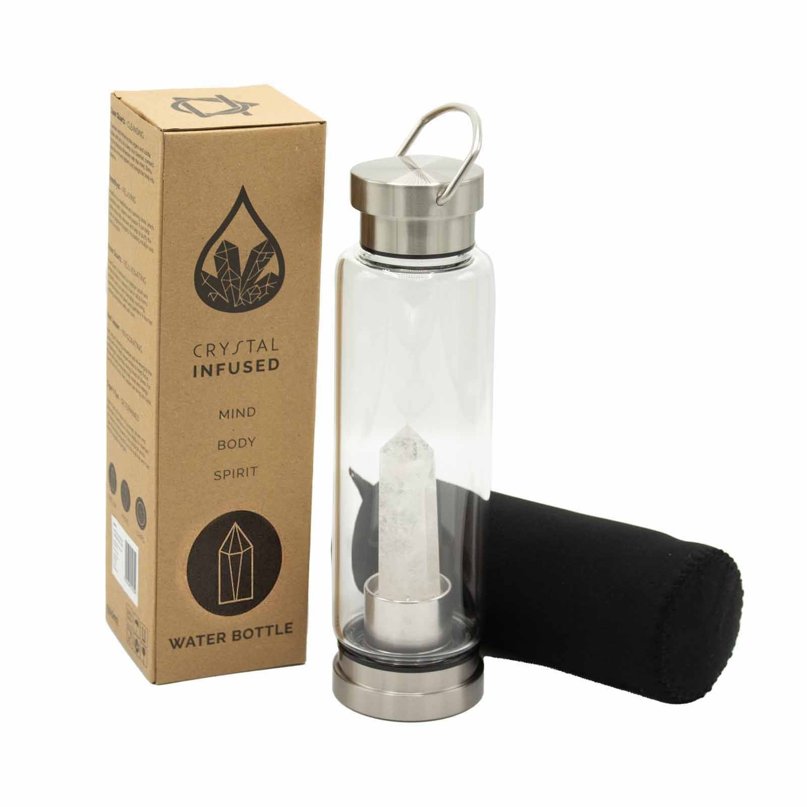 Clear Quartz Crystal Water Bottle | Obelisk | Cleansing & Clarity