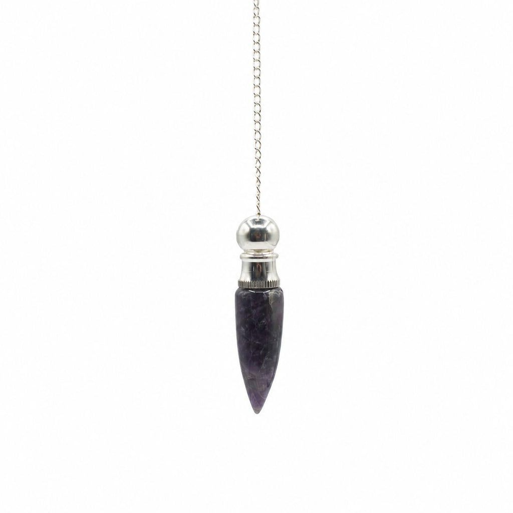 Discovery of Truth | Amethyst & Silver Plated Secret Cavity Pendulum