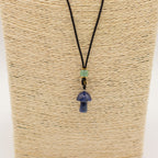 Sodalite Mushroom Cord Necklace Gemstone Pendant