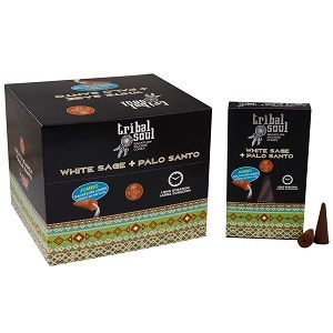 Tribal Soul Backflow Incense Cones-  White Sage + Palo Santo