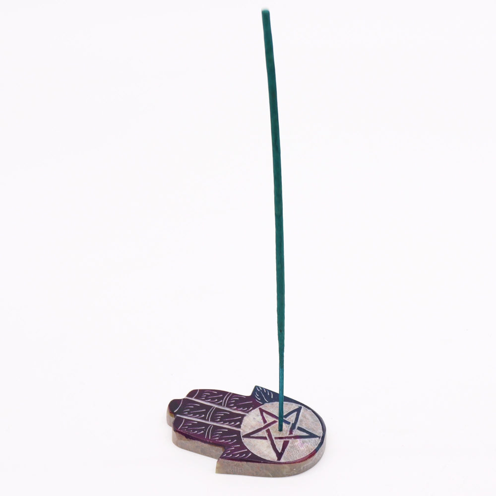 Pentagon Soapstone Hamsa Incense Holder