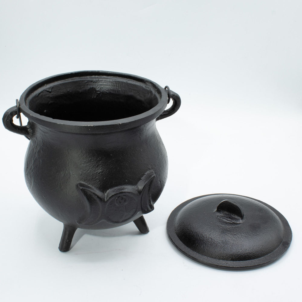 Huge Cast Iron Cauldron with Triple Moon