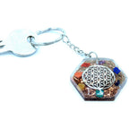 Octagon Flower of Life Orgonite Power Keyring