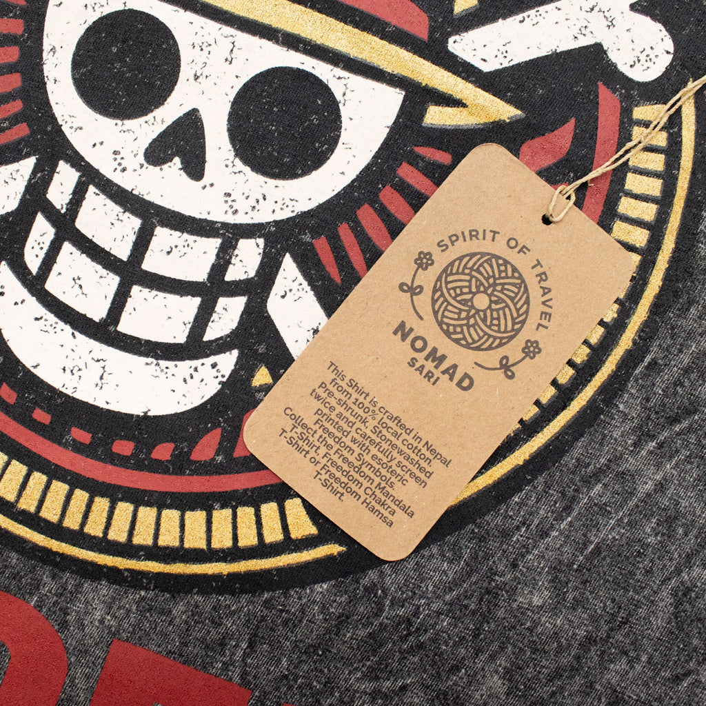 Nomad Sari Stonewashed Cotton T-Shirt | Rebel |Charcoal | Large