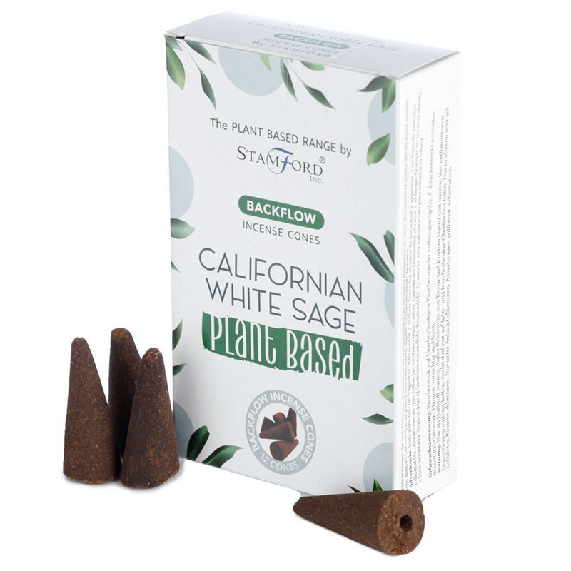 Plant Based Backflow Incense Cones - Californian White Sage | Pack of 12