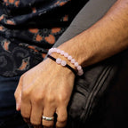 Rose Quartz Gemstone Double Power Bracelets