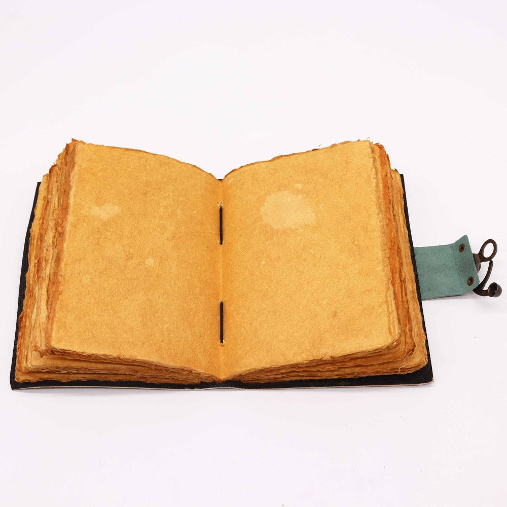 Moon Phases Leather Deckle-edge Notebook